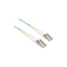 8 METER LC-LC OM4 LAZERSPEED FIBER OPTIC CABLE, AQUA, OFNR, 50/125 FIBER, MULTIM