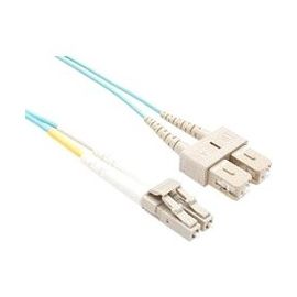 1 METER LC-SC OM4 LAZERSPEED FIBER OPTIC CABLE, AQUA, OFNR, 50/125 FIBER, MULTIM