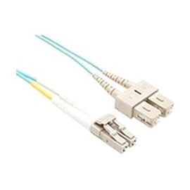 30 METER LC-SC OM4 LAZERSPEED FIBER OPTIC CABLE, AQUA, OFNR, 50/125 FIBER, MULTI