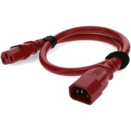 91.0CM 3.0FT RED PWR CBL C13/C14 LOCKING 100-250V AT 10A