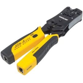 Intellinet Network Solutions Universal Modular Plug Crimping Tool and Cable Tester - Cuts, Strips, Terminates and Tests