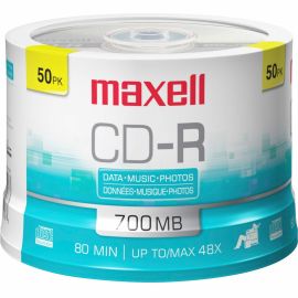 Maxell CD Recordable Media - CD-R - 48x - 700 MB - 50 Pack Spindle