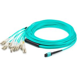 ADDON 10M MPO (FEMALE) TO 8XLC (MALE) 8-STRAND AQUA OM4 FIBER FANOUT CABLE WITH