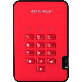 iStorage diskAshur2 1 TB Portable Hard Drive - External - Fiery Red - TAA Compliant