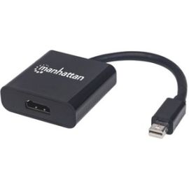 Manhattan Mini DisplayPort 1.2a to HDMI Adapter Cable, 4K@60Hz, Active, 19.5cm, Male to Female, Black, Three Year Warranty, Polybag