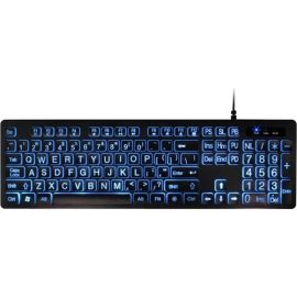 Aluratek Large Print Tri-color LED Backlight Illuminated Keyboard