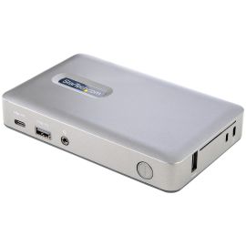 StarTech.com USB C Dock, USB-C to DisplayPort 4K 30Hz or VGA, 65W PD3.0, 4-Port USB 3.1 Gen 1 Hub, GbE, Universal USB C Docking Station