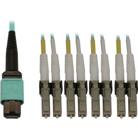 Tripp Lite Fiber Cable 40/100/400G MMF 12F MTP/MPO-PC to 4x LC/PC F/M 1M