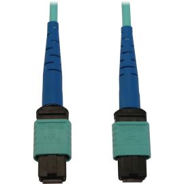 Eaton Tripp Lite Series 40/100/400G Multimode 50/125 OM3 Fiber Optic Cable (24F MTP/MPO-PC F/F), LSZH, Aqua, 1 m (3.3 ft.)