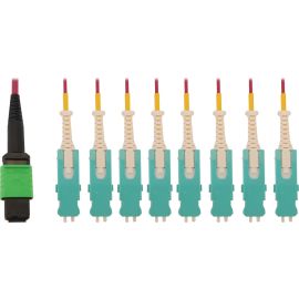 Tripp Lite 40/100/400G Multimode 50/125 OM4 Breakout Fiber Optic Cable (16F MTP/MPO-APC to 8x Duplex SN-PC F/M), LSZH, Magenta, 3 m (9.8 ft.)