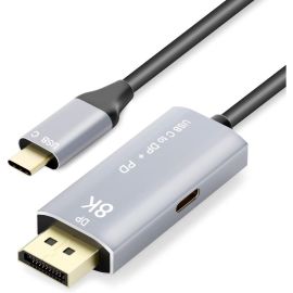 4XEM 8K/4K 2M USB-C to DisplayPort Cable with Power Delivery