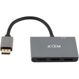 4XEM 3-Port DisplayPort to DisplayPort Multi-Monitor Hub