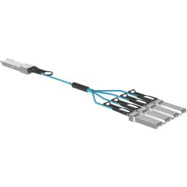 Panduit Active Optical Cable Assembly, QSFP28 to SFP28, 100-4x25G, OM4, Aqua, 10 Meters