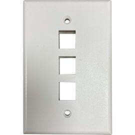 Tripp Lite Safe-IT 3-Port Single-Gang Keystone Wall Plate, Antibacterial, Ivory Matte, TAA