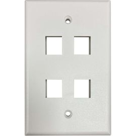 Tripp Lite Safe-IT 4-Port Single-Gang Keystone Wall Plate, Antibacterial, Ivory Matte, TAA