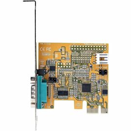 StarTech.com PCI Express Serial Card, PCIe to RS232 (DB9) Serial Interface Card, 16C1050 UART, COM Retention, Low Profile, Windows & Linux