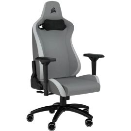 TC200 FABRIC GAMING CHAIR - STANDARD FIT LIGHT GREY / WHITE