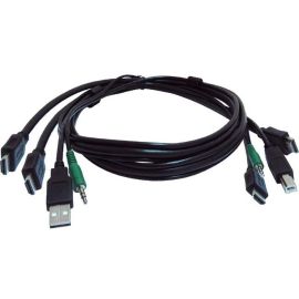 Black Box Secure KVM Cable - Each end (1) USB, (1) or (2) HDMI, (1) 3.5mm Audio