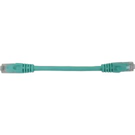 Tripp Lite Cat6a 10G Snagless Molded UTP Ethernet Cable (RJ45 M/M), PoE, Aqua, 6 in. (15 cm)