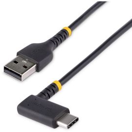 StarTech.com 3ft (1m) USB A to C Charging Cable Right Angle, Heavy Duty Fast Charge USB-C Cable, Durable and Rugged Aramid Fiber, 3A