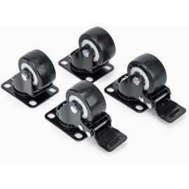 Rocstor Heavy Duty Casters for Racks/Cabinets/Enclosures, Set of 4 Universal M6 2-inch Caster Wheels Kit - 2 Wheels Locking - 50x73mm Pattern Casters - Swivel - Set of 4 replacement casters (M6 2-inch) for server rack - Bolt