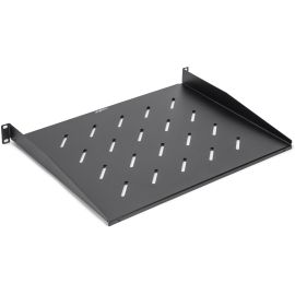 Rocstor 1U Universal Vented Rack Mount Shelf - 13.78in 350MM Depth - Black - 1U Rack Height x 19