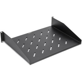 Rocstor 2U Universal Vented Rack Mount Shelf - 13.78in 350MM Depth - Black - 2U Rack Height x 19