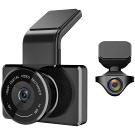 myGEKOgear by Adesso Orbit 950 1080p Front + Rear Full HD Dash Camera with GPS Logging, APP for Instant Video Access, Wide Angle View, Driver Assist Features, 16GB SD Card Included, G-Sensor