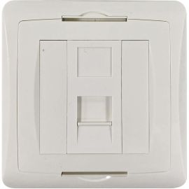 Tripp Lite 1-Port UK-Style Wall Plate, Unloaded Shuttered Module, White