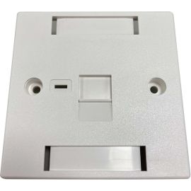 Tripp Lite 1-Port UK-Style Keystone Wall Plate, Unloaded Shuttered Module, Icon Tab, White