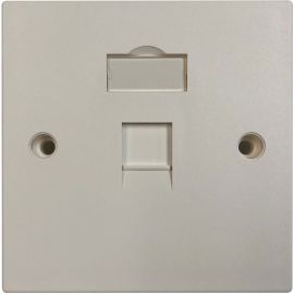 Tripp Lite 1-Port UK-Style Keystone Wall Plate, Unloaded Shuttered Module, White