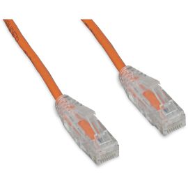 8FT CAT6 ORANGE SLIM 28AWG CLEAR BOOT UTP RJ-45 PATCH CABLE