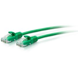 C2G 1ft Cat6a Snagless Unshielded (UTP) Slim Ethernet Patch Cable - Green