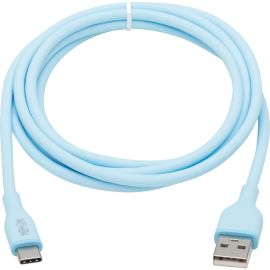 Tripp Lite by Eaton Safe-IT USB-A to USB-C Antibacterial Cable, USB 2.0, Ultra Flexible (M/M), Light Blue, 6 ft. (1.8 m)