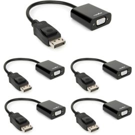 DISPLAYPORT TO VGA ADAPTER M/F-1920 X 1200P-5.90 -5 PACK-BLACK