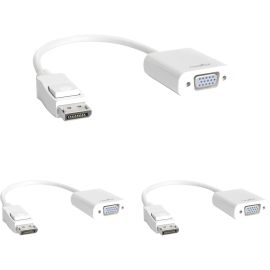 DISPLAYPORT TO VGA ADAPTER M/F-1920 X 1200P-5.90 -3 PACK-WHITE