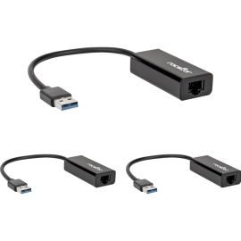 USB 3.0 TO GIGABIT ETHERNET NIC NETWORK ADAPTER-GBE-3 PACK-BLACK