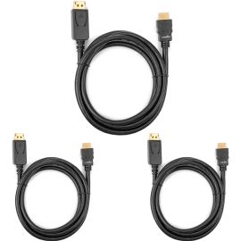 DISPLAYPORT TO HDMI CONVERTER CABLE- 6FT-4K-A/V- M/M-3 PACK-BLACK