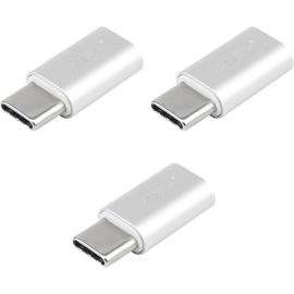 USB C TO USB MICRO-B USB 2.0 HI-SPEED ADAPTER-M/F-3PACK-ALUMINUM