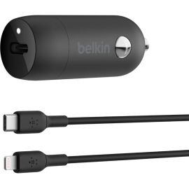 Belkin BoostCharge 30W Fast Car Charger, Compact Design w/USB-C Power Delivery Port, USB-C to Lightning Cable Included, Universal Compatibility for iPhone 14 Series, iPad, and More - Black