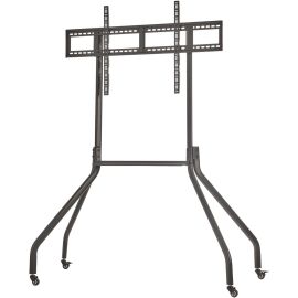 ROLLING TV CART FOR 55-85IN DISPLAYS WIDE LEGS LOCKING CASTERS