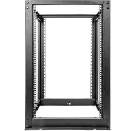 18U OPEN FRAME RACK ADJUSTABLE DEPTH- BLACK