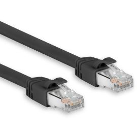 1FT CAT6A CABLE- SNAGLESS-BLACK SHIELDED ETHERNET CABLE