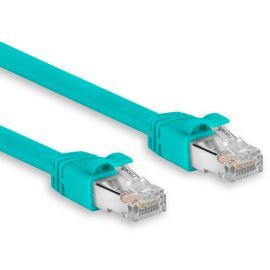 1FT CAT6A CABLE - SNAGLESS-AQUA SHIELDED ETHERNET CABLE