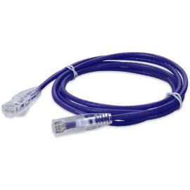 RJ-45 M/M SLIM PATCH CBL 1FT PURPLE CAT6A BOOTEDSNAGLESS CU