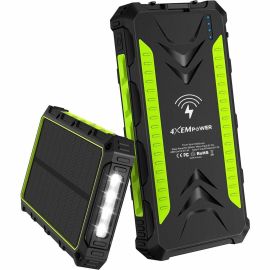 30000MAH SOLAR CHARGER GREEN POWER BANK AND CHARGER USB-C USB-A