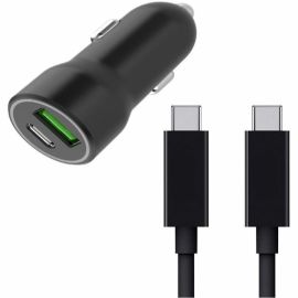 20W DUAL CAR CHARGE KIT USB-A USB-C PORTS 3FT USB-C 10GB CABLE